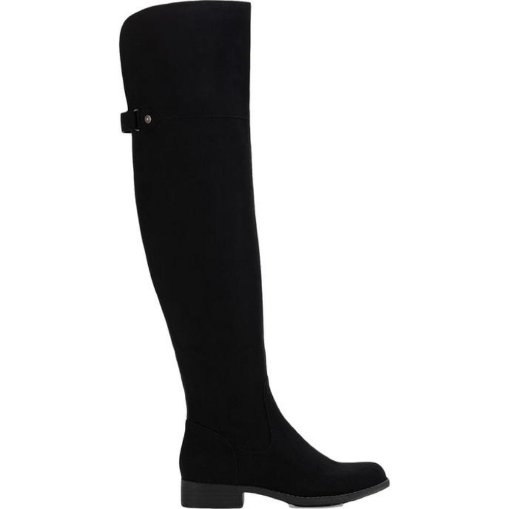 Sun and Stone Allicce Over the Knee Black Microsuede Boots